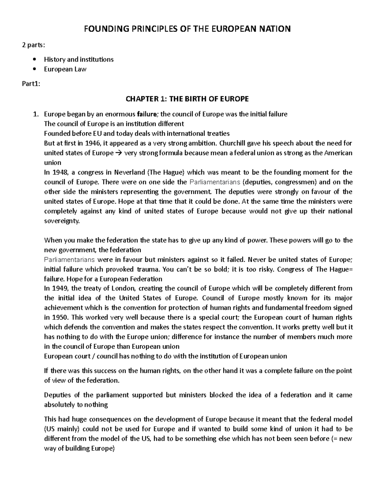 Cours 1: Founding Principles of the European Union - Overview & Exam ...