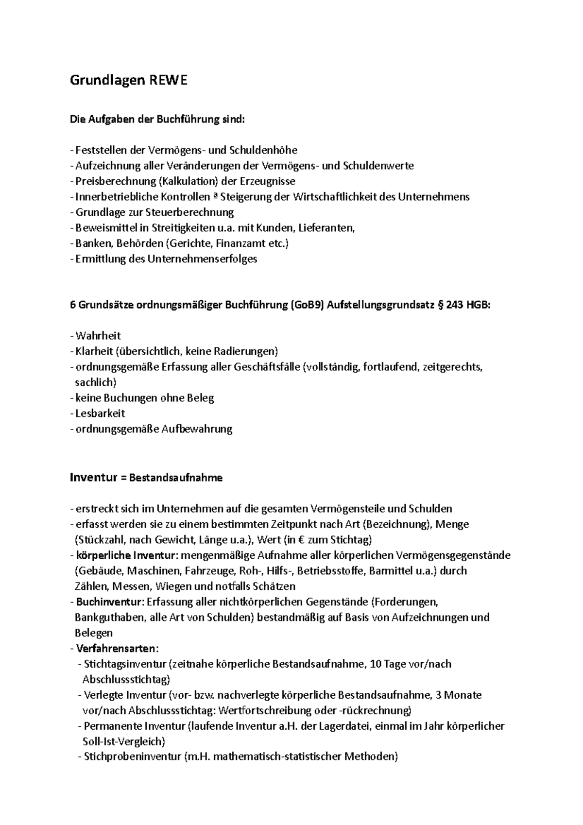 Grundlagen REWE - Buchführung, Inventur und Jahresabschluss ...
