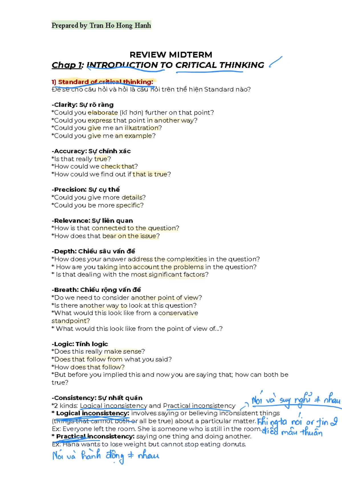 Final-exam-review 1 - Summary Critical thinking - Final exam ...