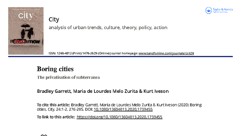 Boring cities - lecture material - City analysis of urban trends ...