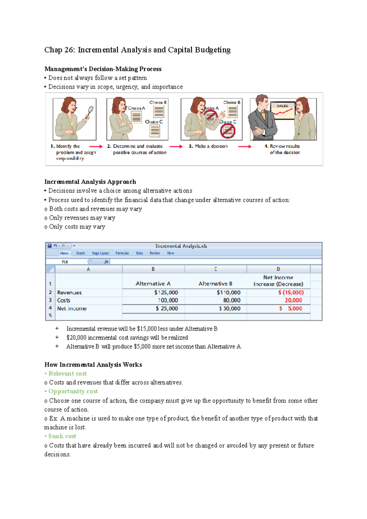 Chapter 26: Incremental Analysis & Capital Budgeting Insights - Studocu
