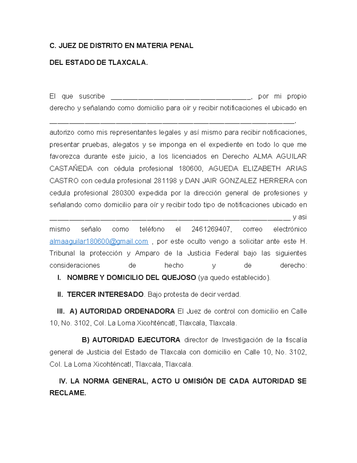 Amparo Indirecto contra Orden de Aprehensión - Tlaxcala 2025 - Studocu