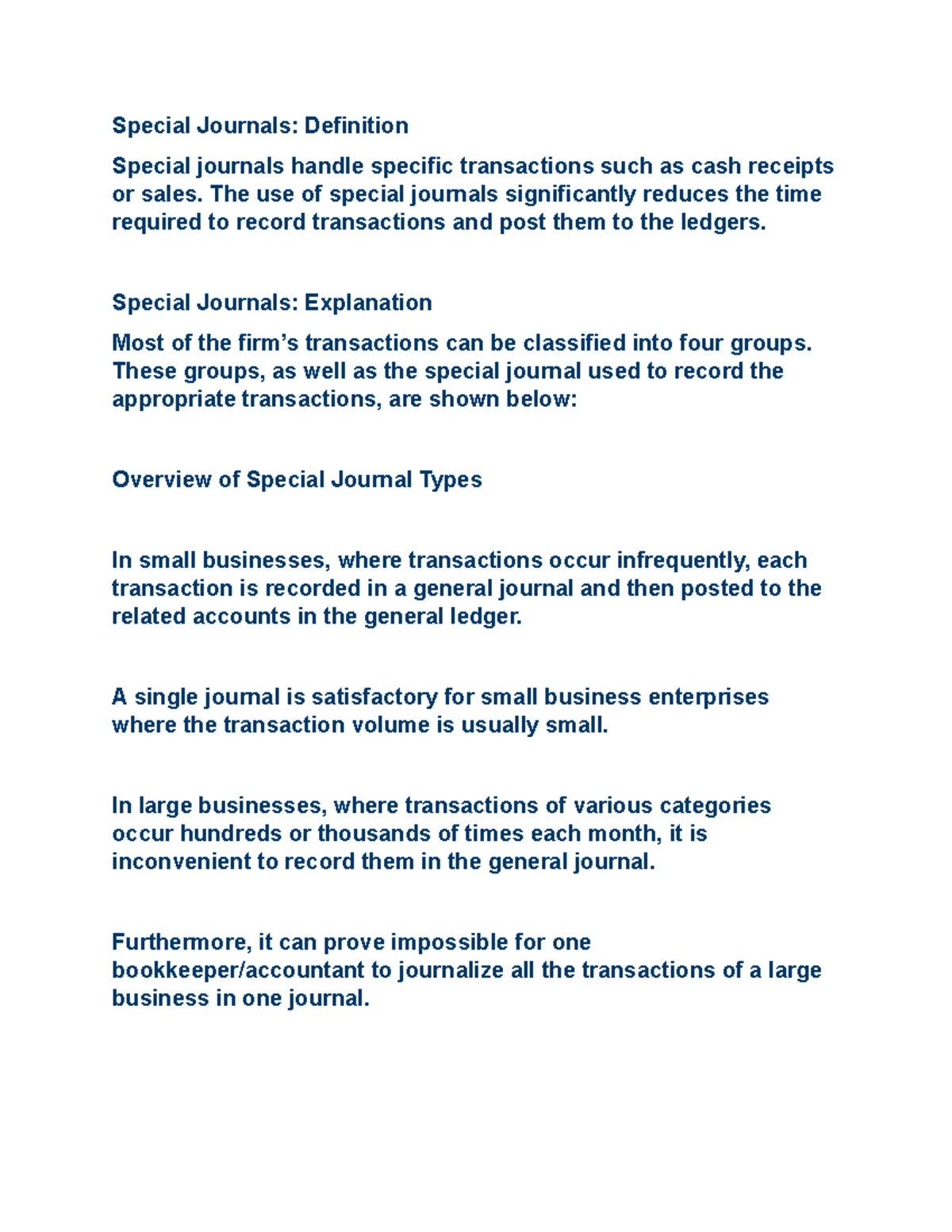 Understanding Special Journals: Definition, Types, and Benefits - Studocu