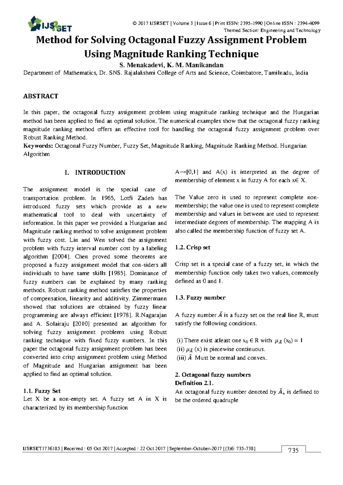 A New Ranking Method for Intuitionistic Fuzzy Numbers in JFEA Vol. 1 ...
