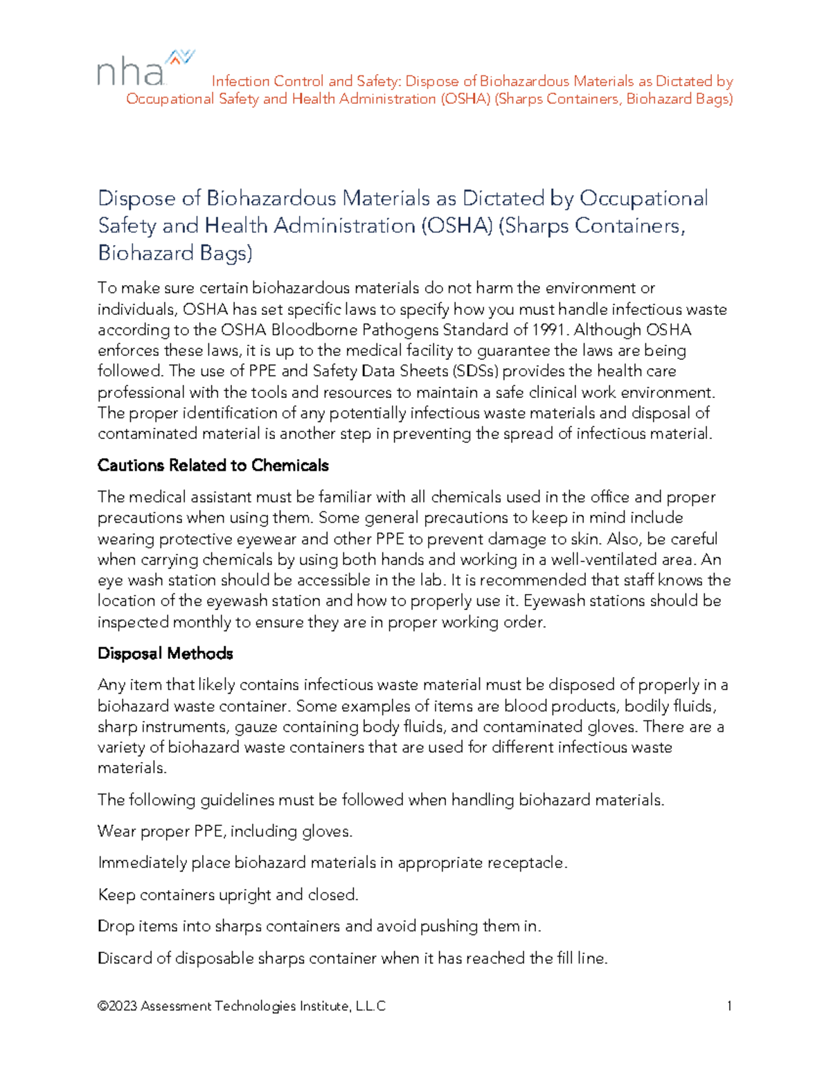 Infection Control and Safety: OSHA Guidelines for Biohazard Disposal ...