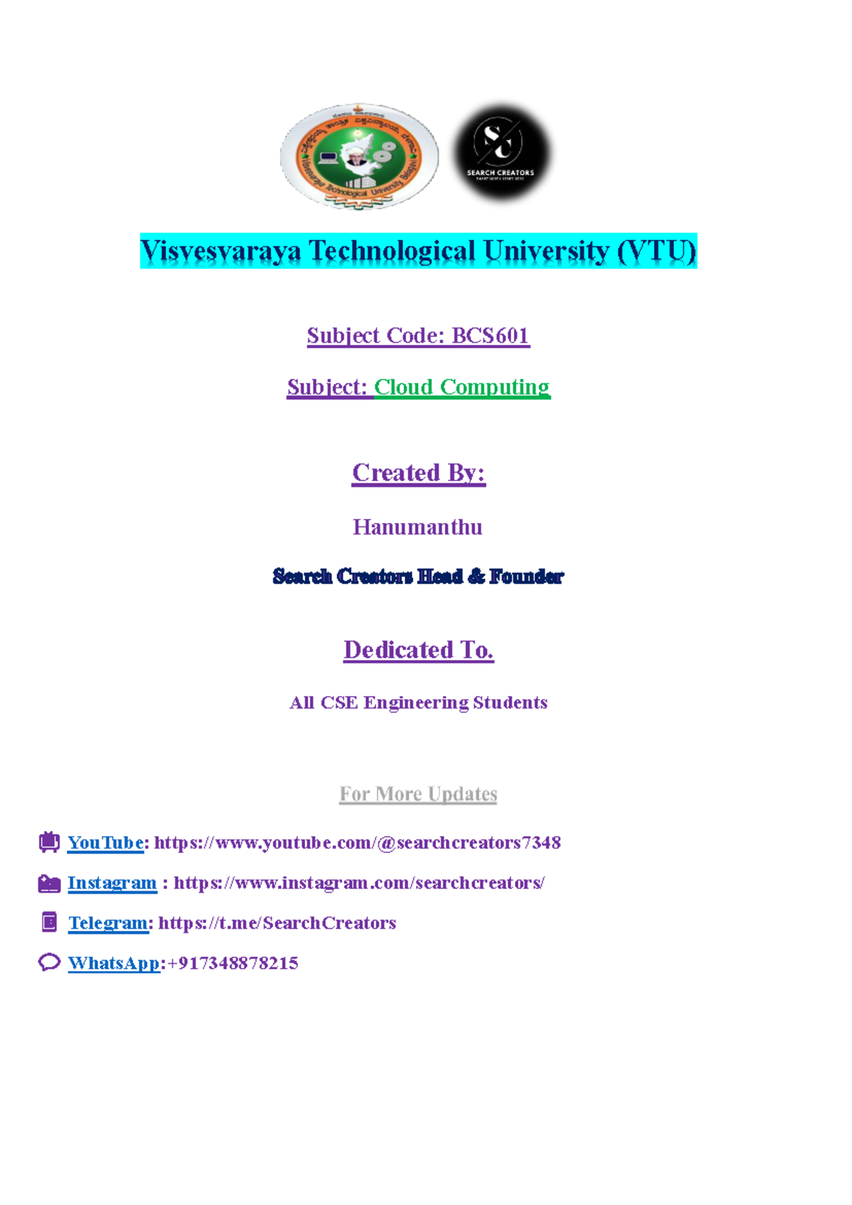 BCS601 Cloud Computing Model Question Paper with Solutions (2022) - Studocu