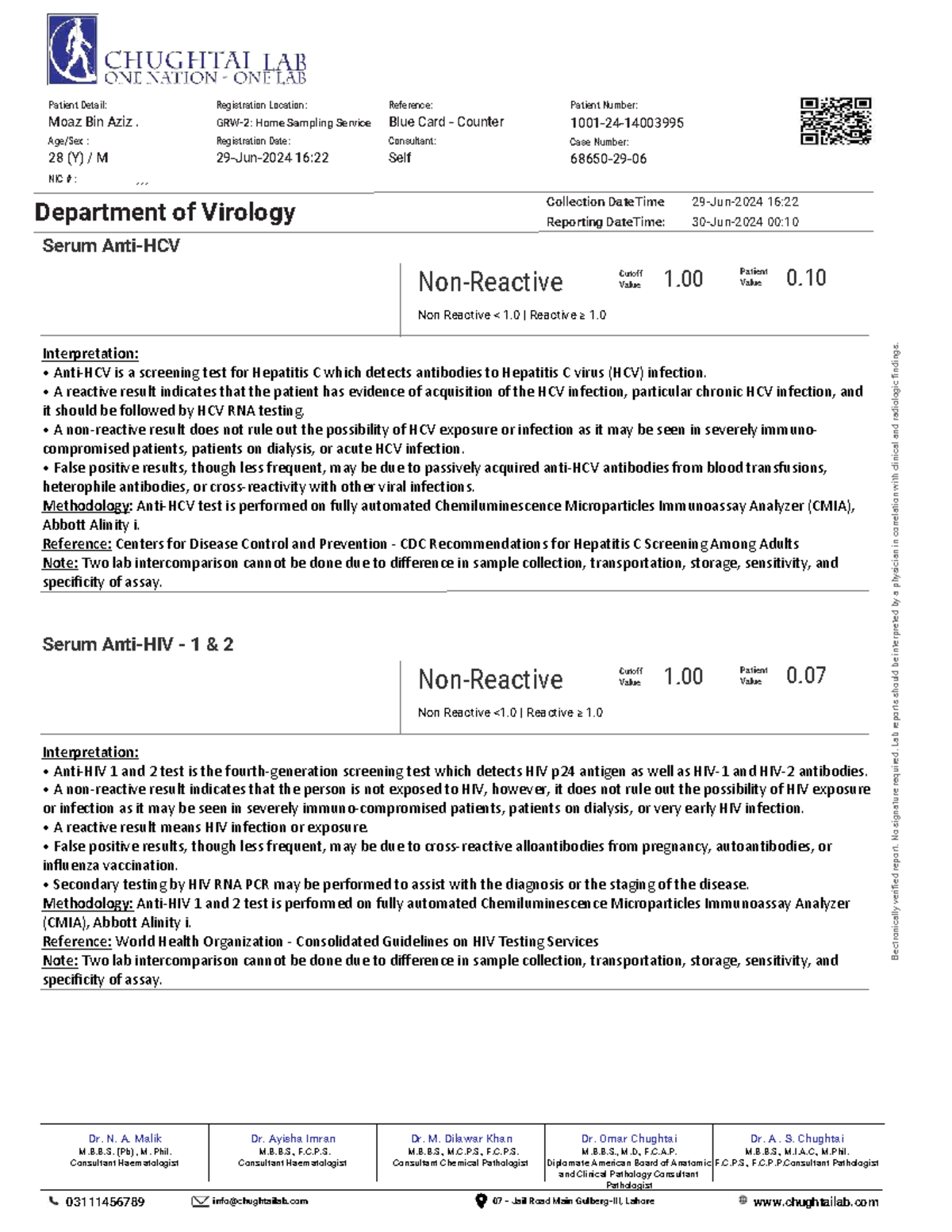 CLL Patient Report: Lab Results and Interpretations (06-30-2024) - Studocu