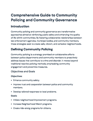 Community Policing and Governance: Strategies for Enhanced Public ...