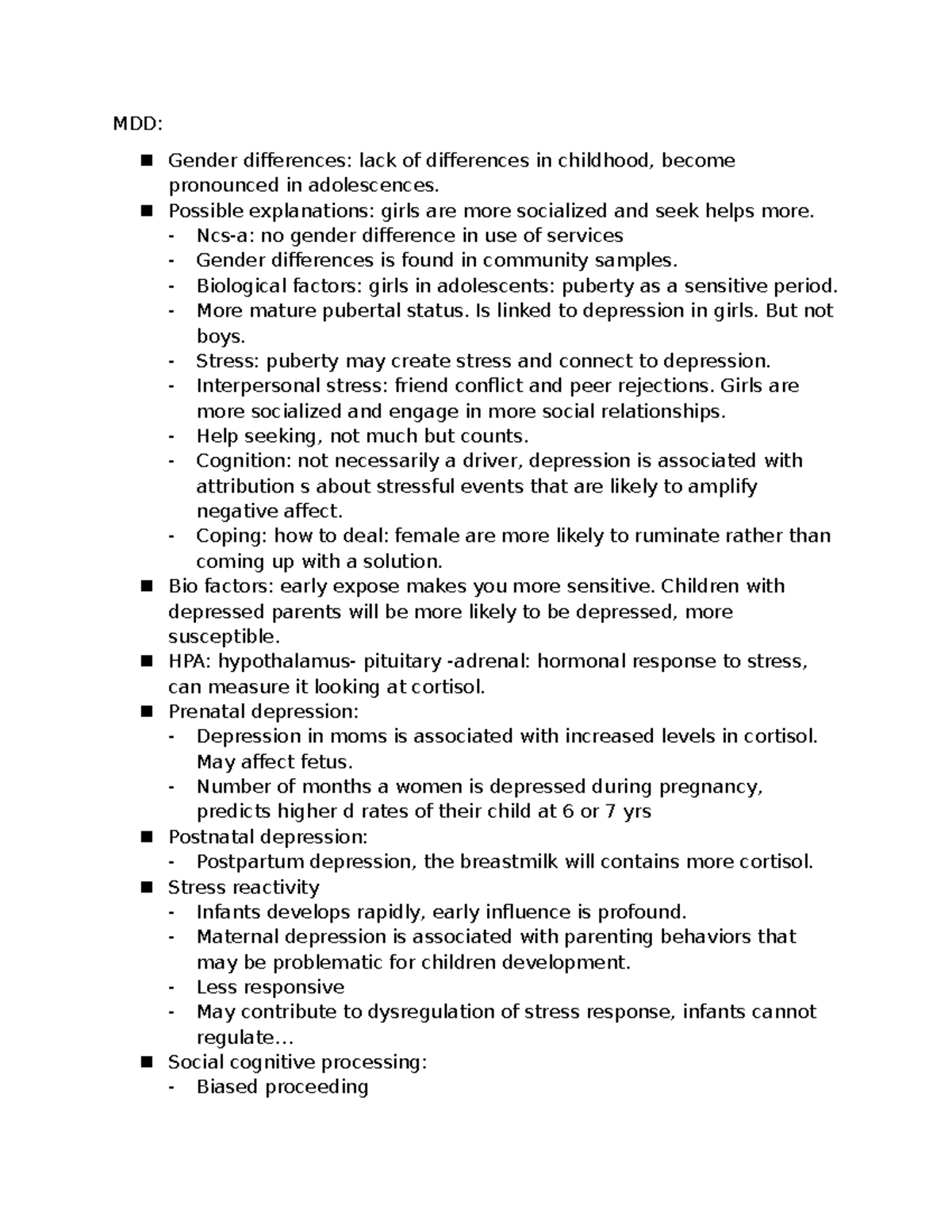 MDD: Gender Differences in Depression Across Childhood and Adolescence ...