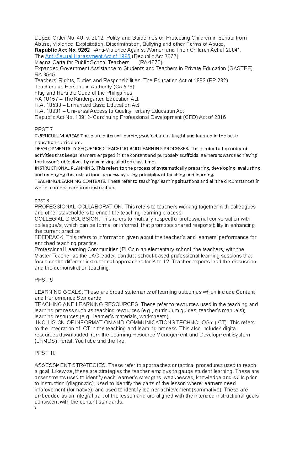DepEd Order No. 40, s. 2012: Guidelines for Protecting Children in ...
