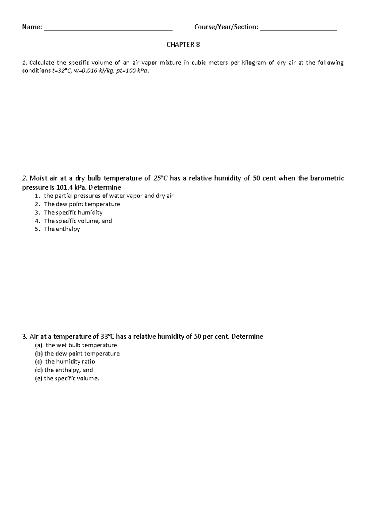 AC Chapter 8-11 - Solved Problems in Air Conditioning Systems - Studocu