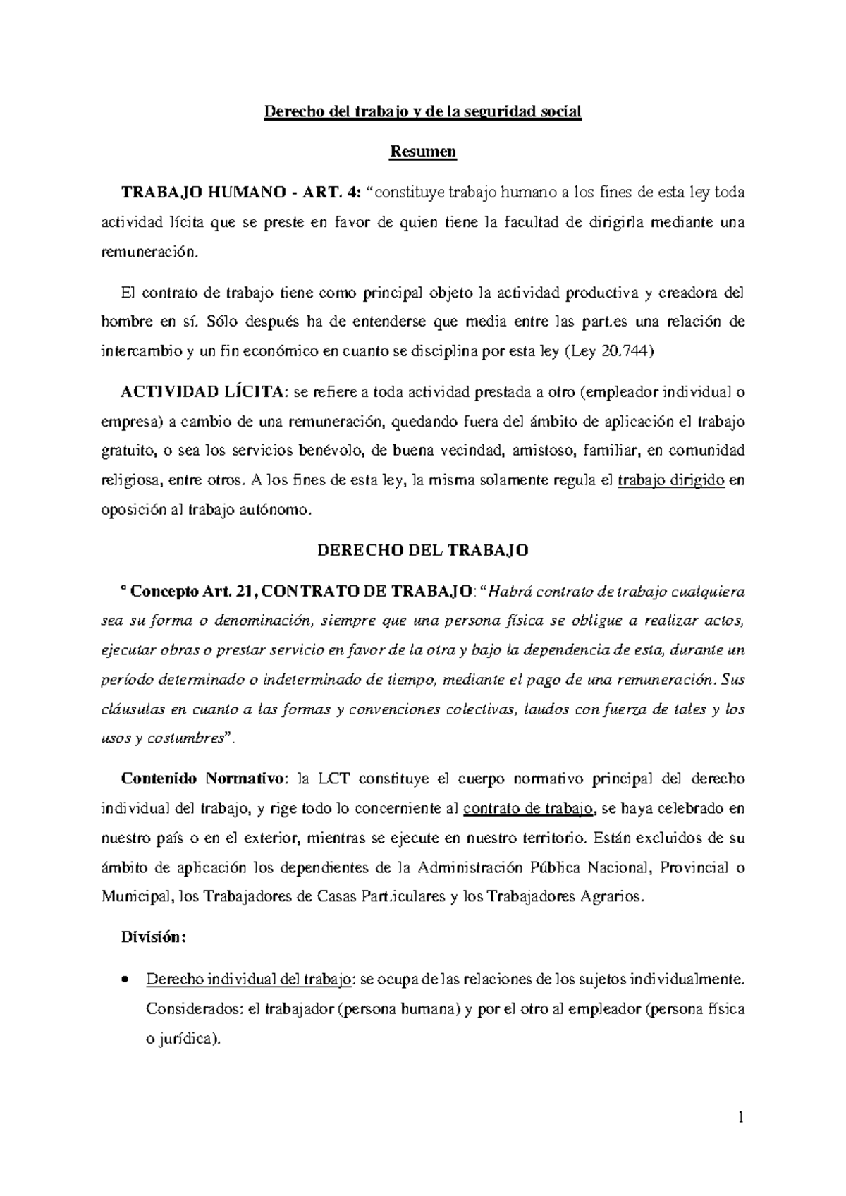 Apuntes de laboral - Derecho del trabajo y de la seguridad social ...