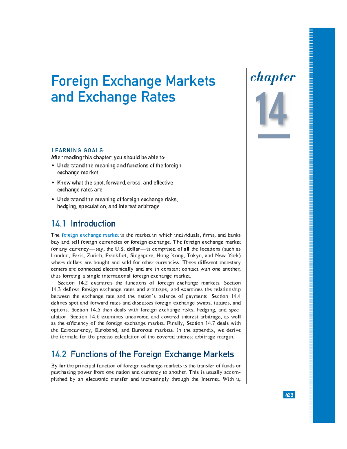 Foreign Exchange Markets and Exchange Rates: Chapter 14 Overview - Studocu