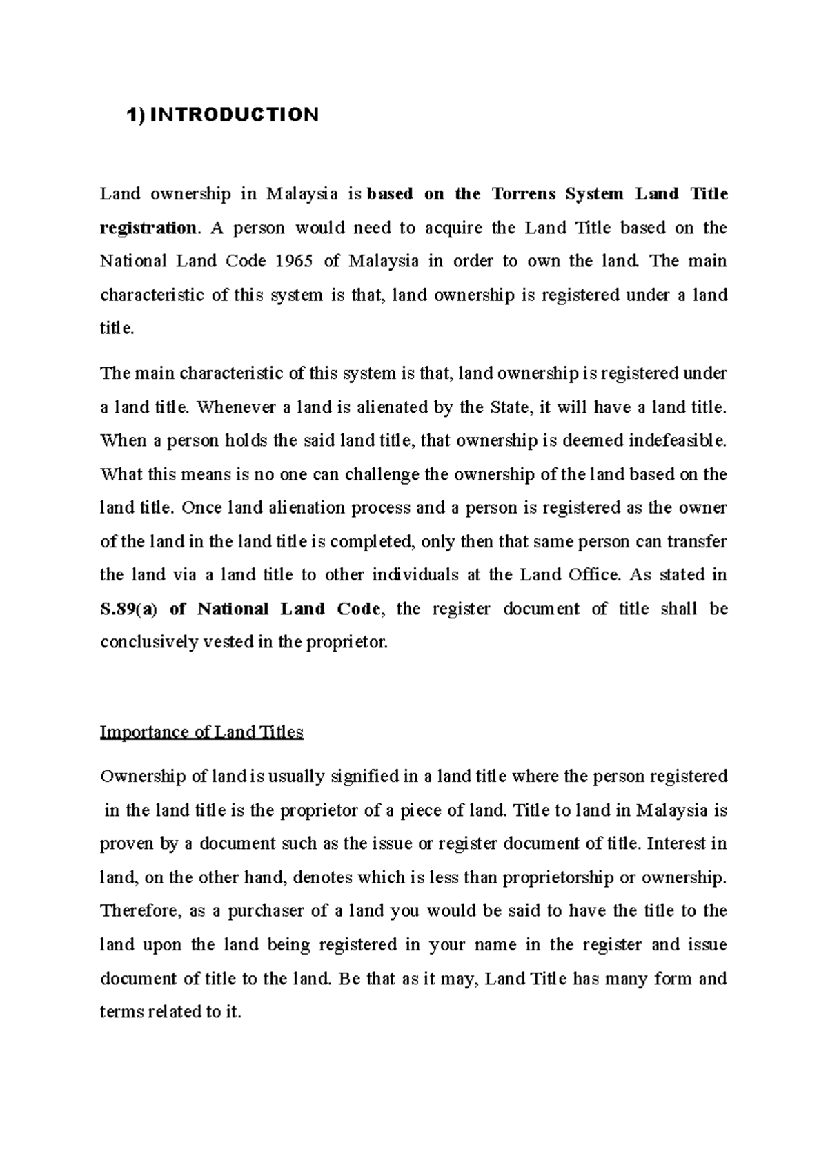 Land Ownership and Title Registration in Malaysia (Course Code: Topic 6 ...