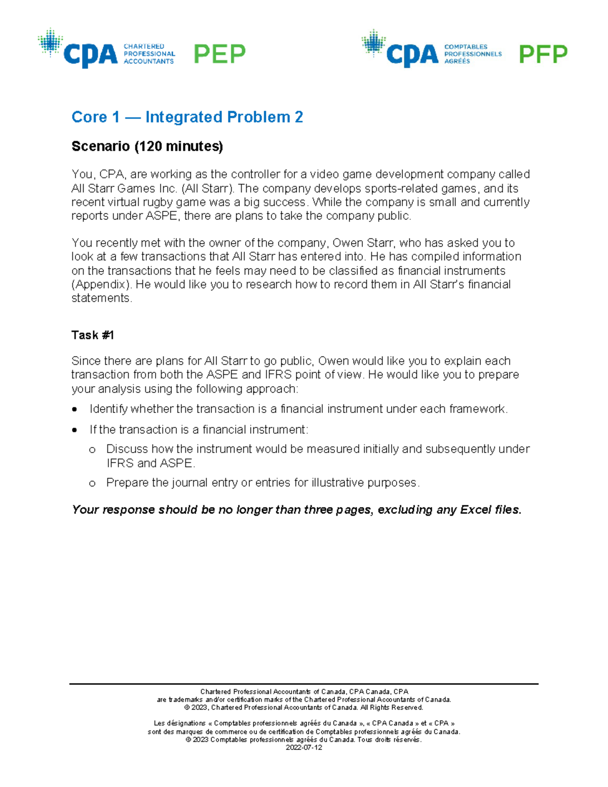 Core 1 - IP2 Problem Analysis and Audit Considerations - Studocu