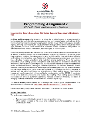 Assignment 2 (updated) - Computer Networks - Studocu