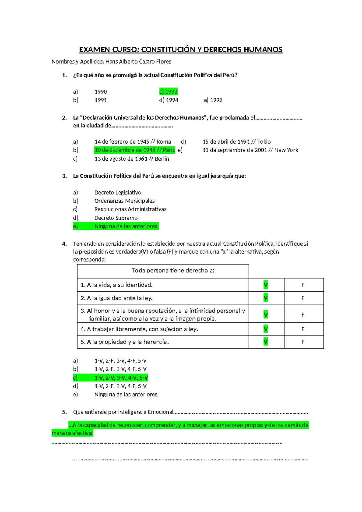 Examen Final - Curso Constitucional y Derechos Humanos - Studocu
