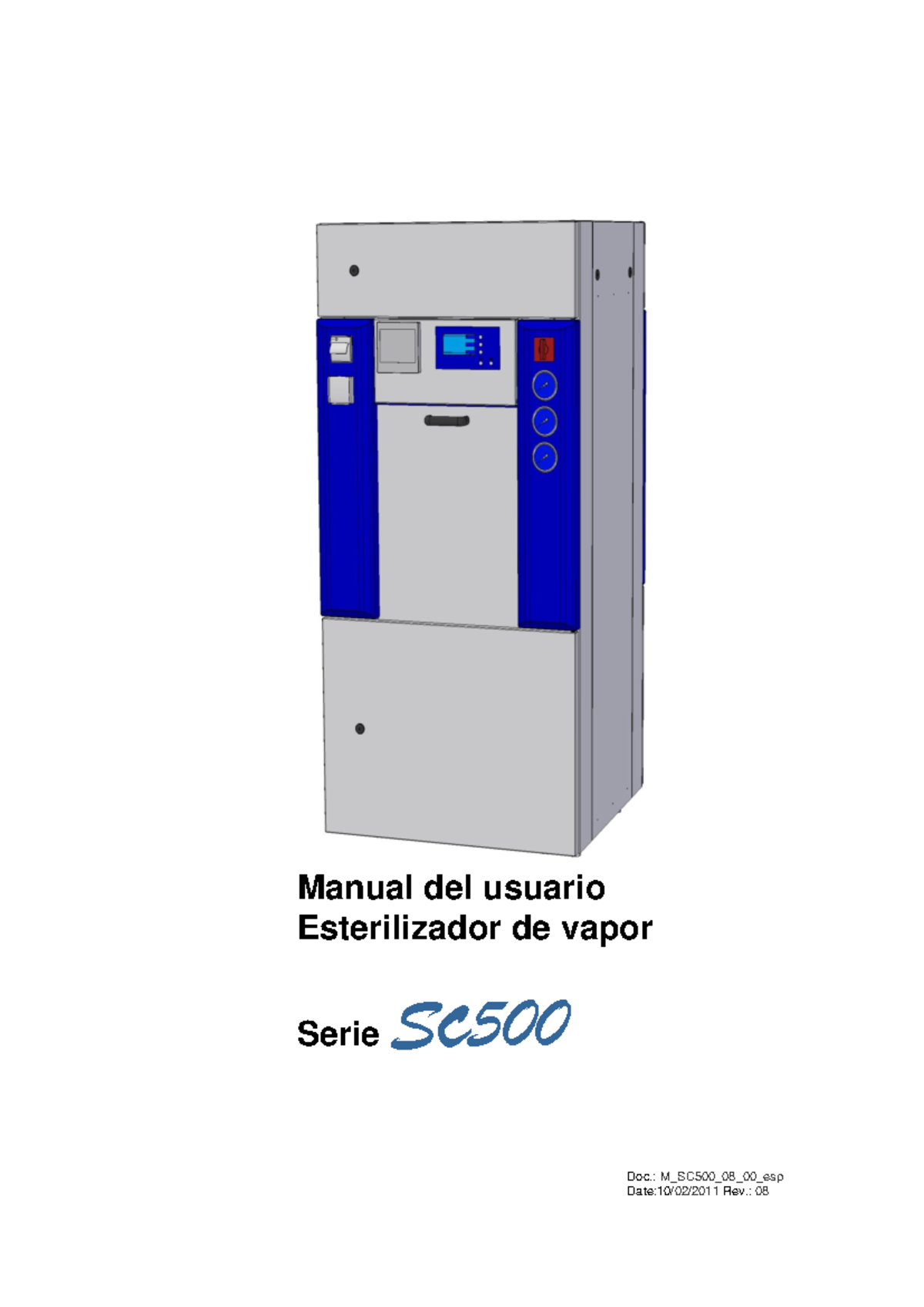 Manual del Usuario Esterilizador de Vapor SC500 - M_SC500_08_00_esp ...