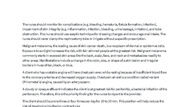 Med Surg 400: Comprehensive Nursing Rationales for Patient Care - Studocu
