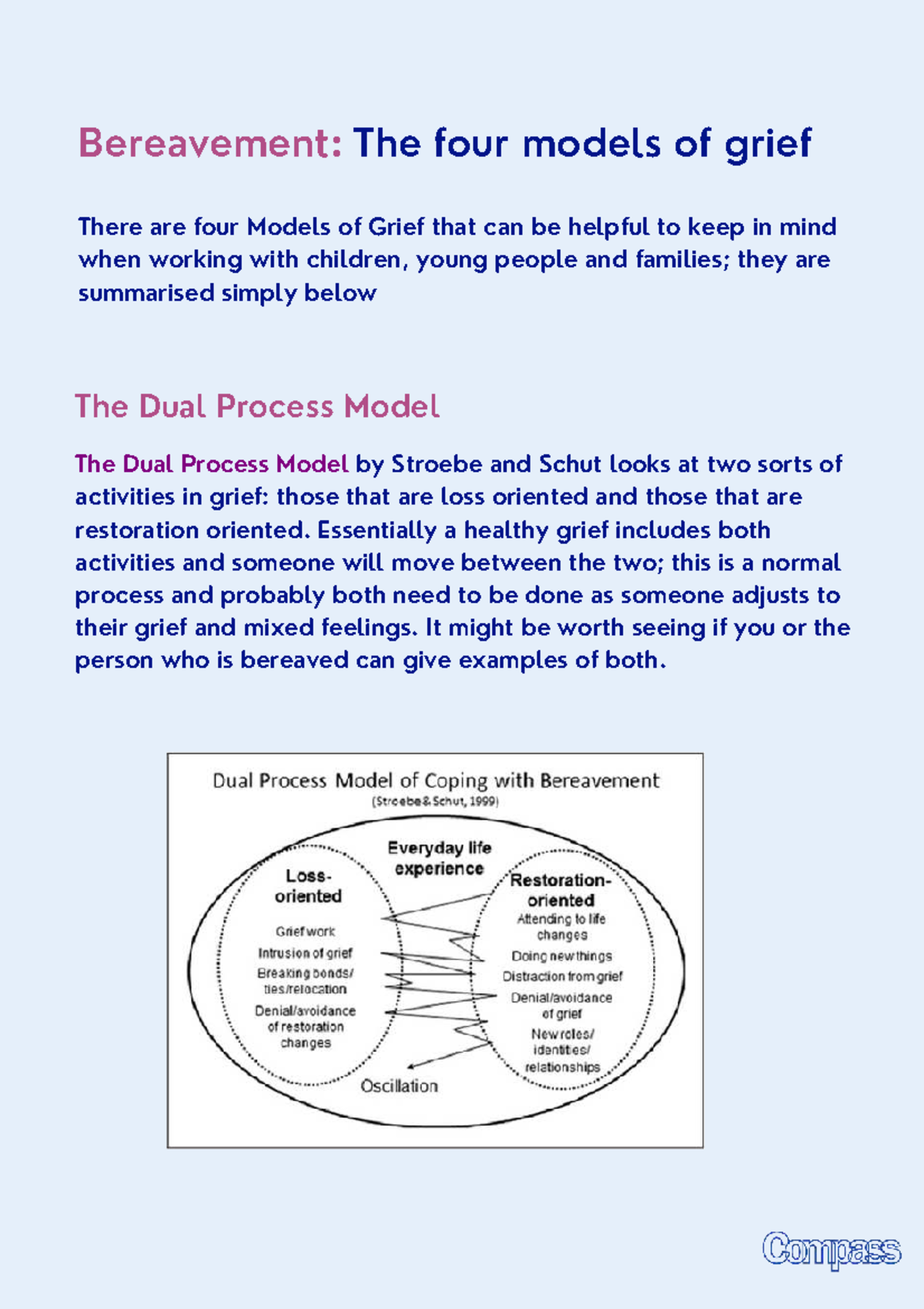 Bereavement: Understanding the Four Models of Grief - Studocu