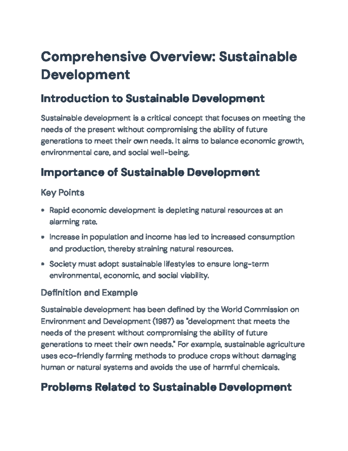 Sustainable Development Overview: Principles, Practices, and Goals ...