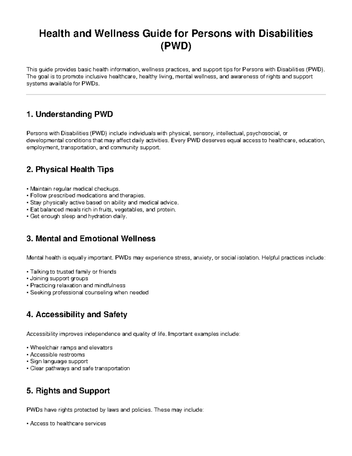 PWD Health and Wellness Guide: Essential Tips for Inclusive Living ...