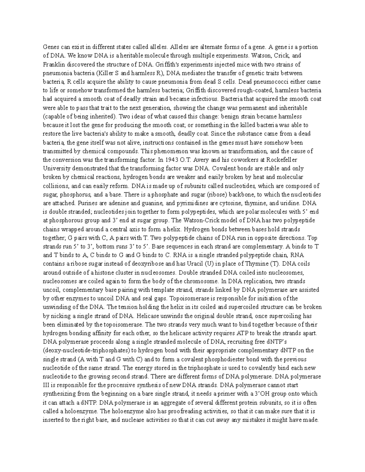 Genetics Exam 2 Notes: Alleles, DNA Structure, and Mutations - Studocu