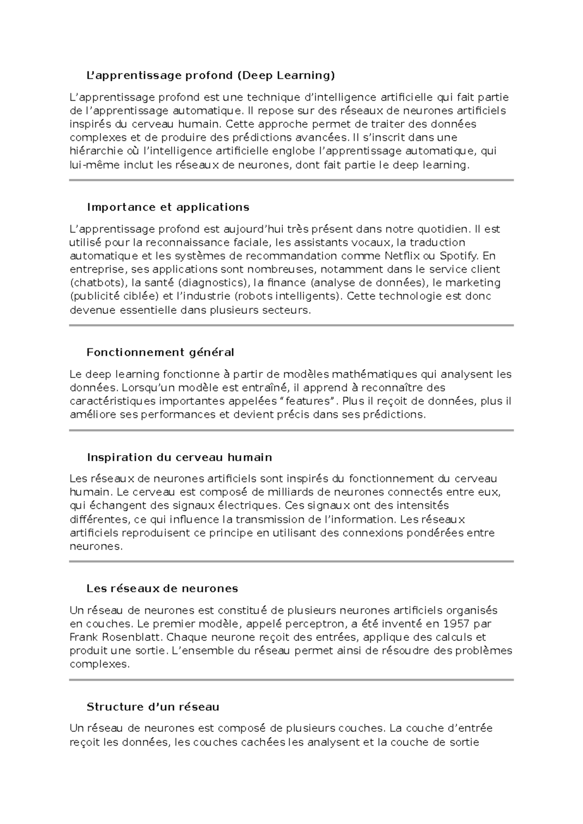Séance 6 IA - Introduction au Deep Learning et ses Applications - Studocu