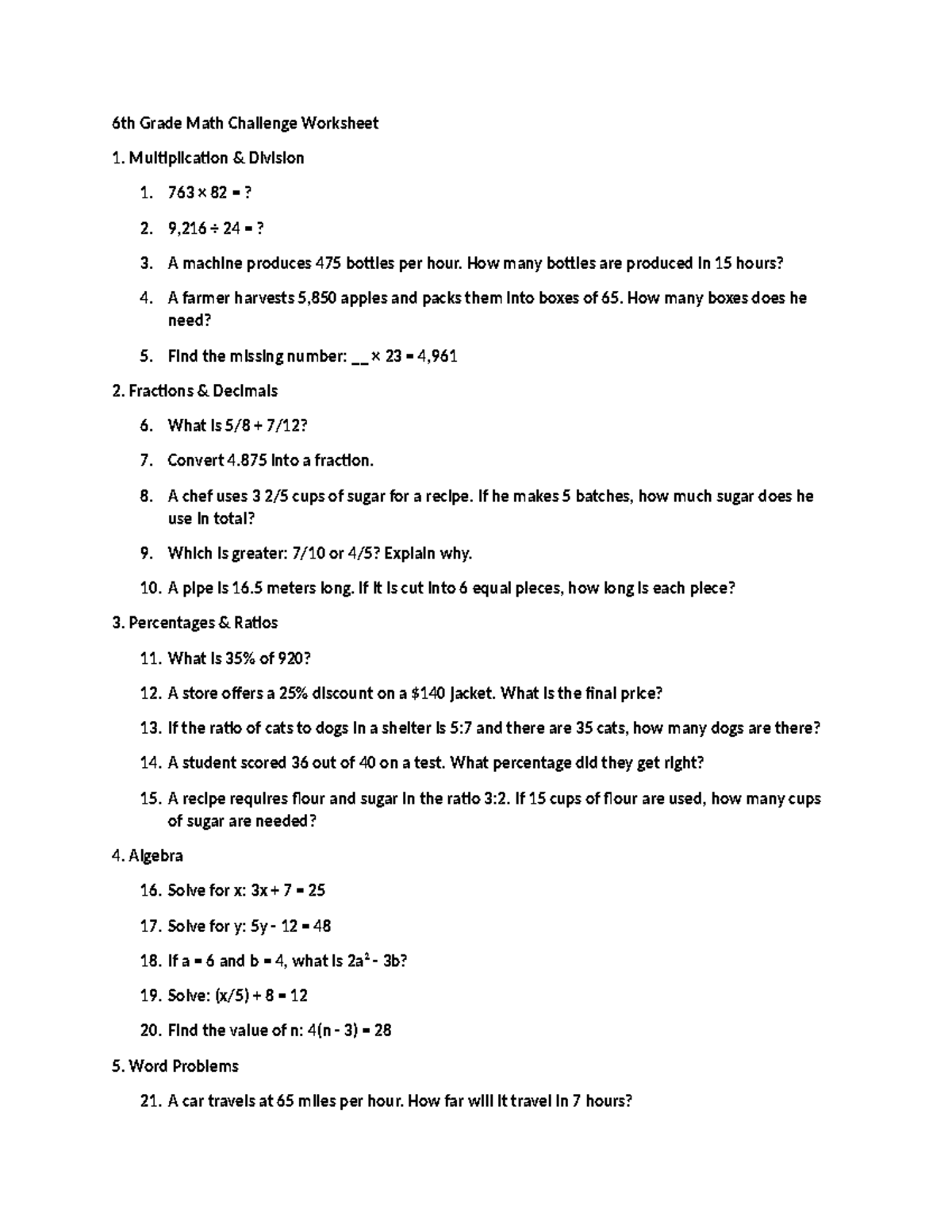 6th worksheet Mar 25 - xdaxhjsbahcxbcbsbcabnaxjadnsdjaesd - 6th Grade ...