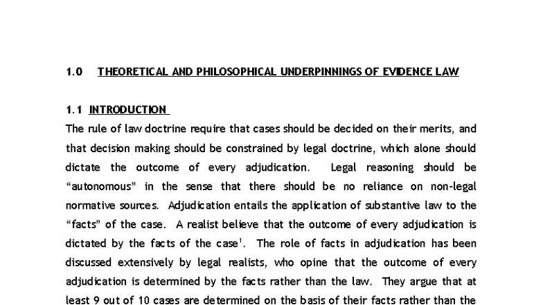 Law of Evidence - Theoretical and Philosophical Foundations - Studocu - Synthesising Evidence On Theoretical Foundations