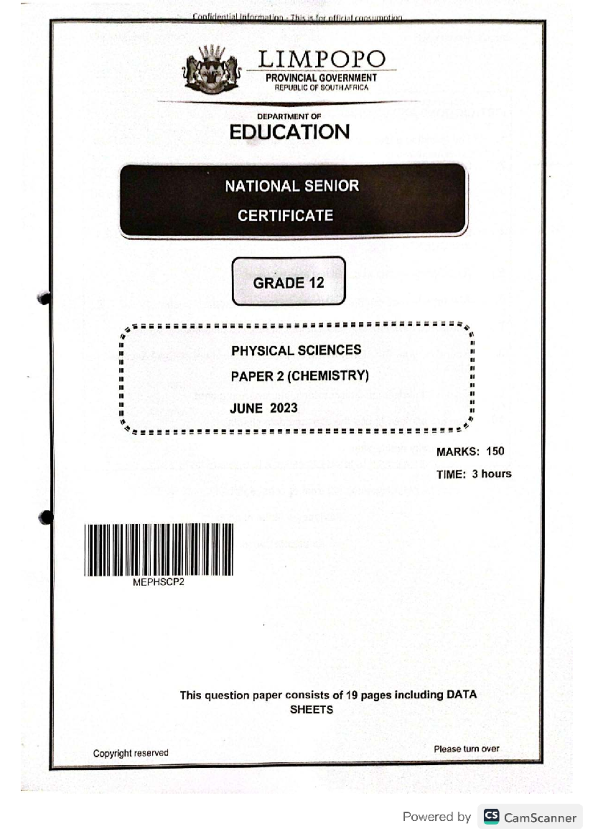 LP Gr 12 PHSC P2 June 2023 Question Paper - Studocu