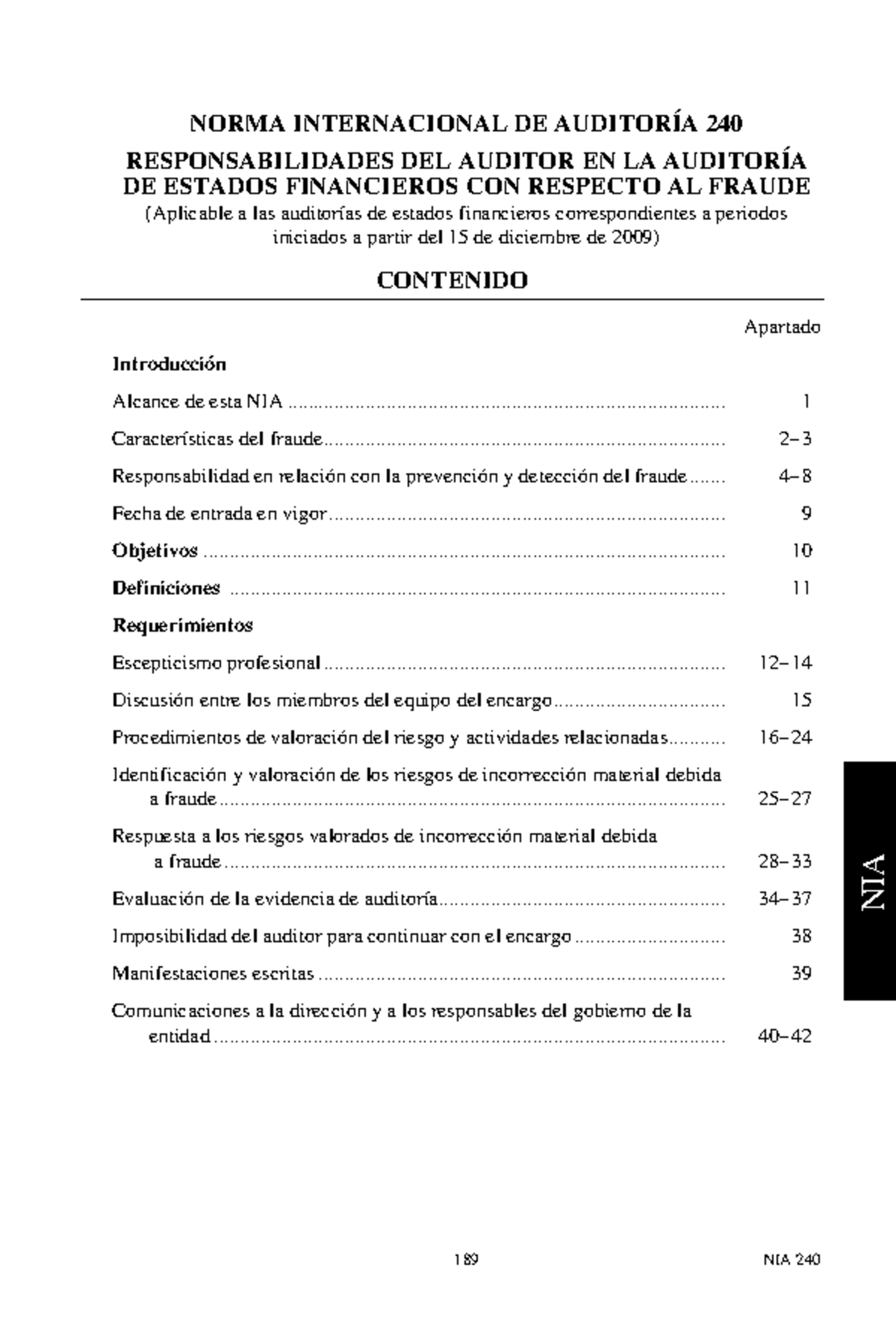 NIA 240 - Responsabilidades del Auditor en la Detección de Fraude - Studocu