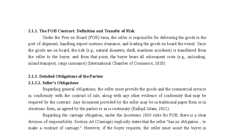 VTBH FOB Contract: Risk Transfer, Obligations & Bill of Lading Insights ...
