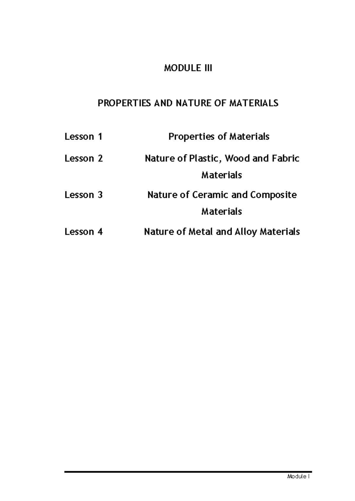 ITPM 102 Module II: Classification of Materials - Lesson Summary - Studocu