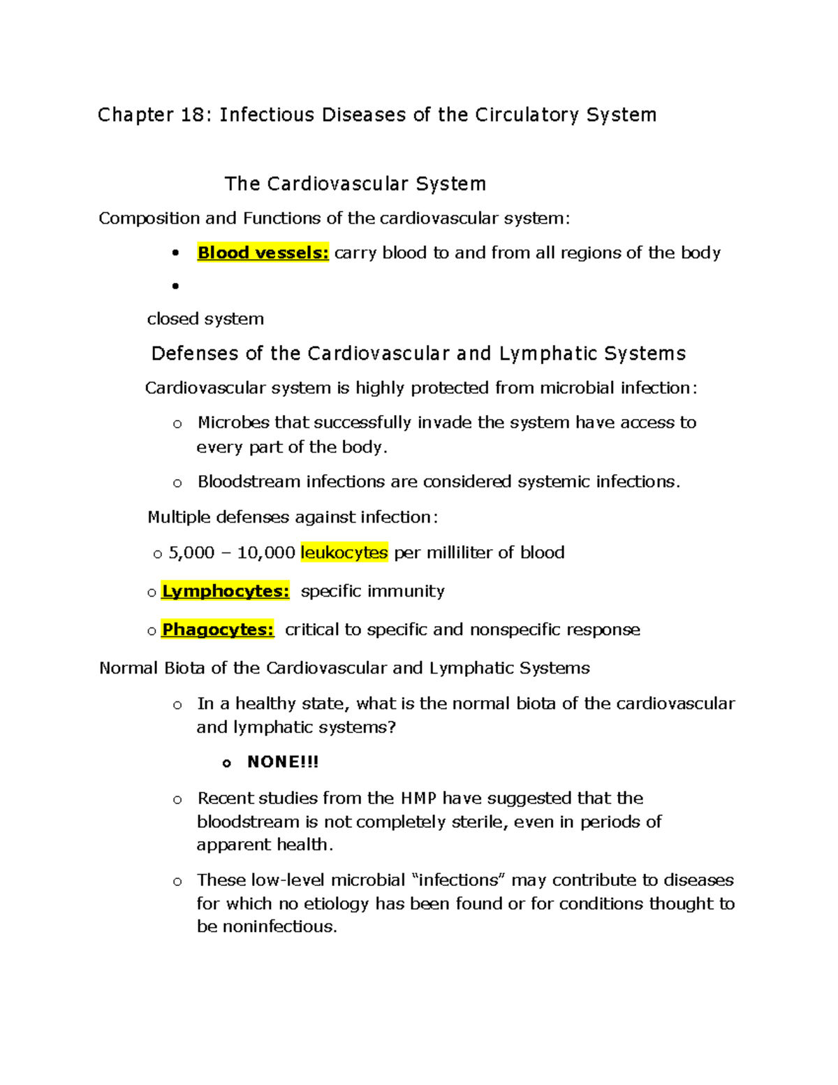 Ch. 18 - Covers Infectious Diseases of the Circulatory System in great ...