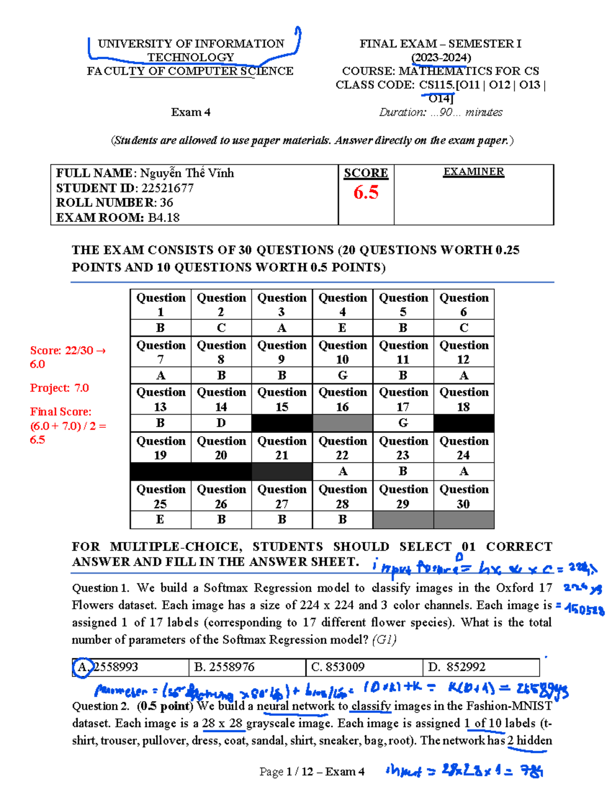 CS115 Final Exam - Mathematics for CS (O12 O13) - Semester I - Studocu