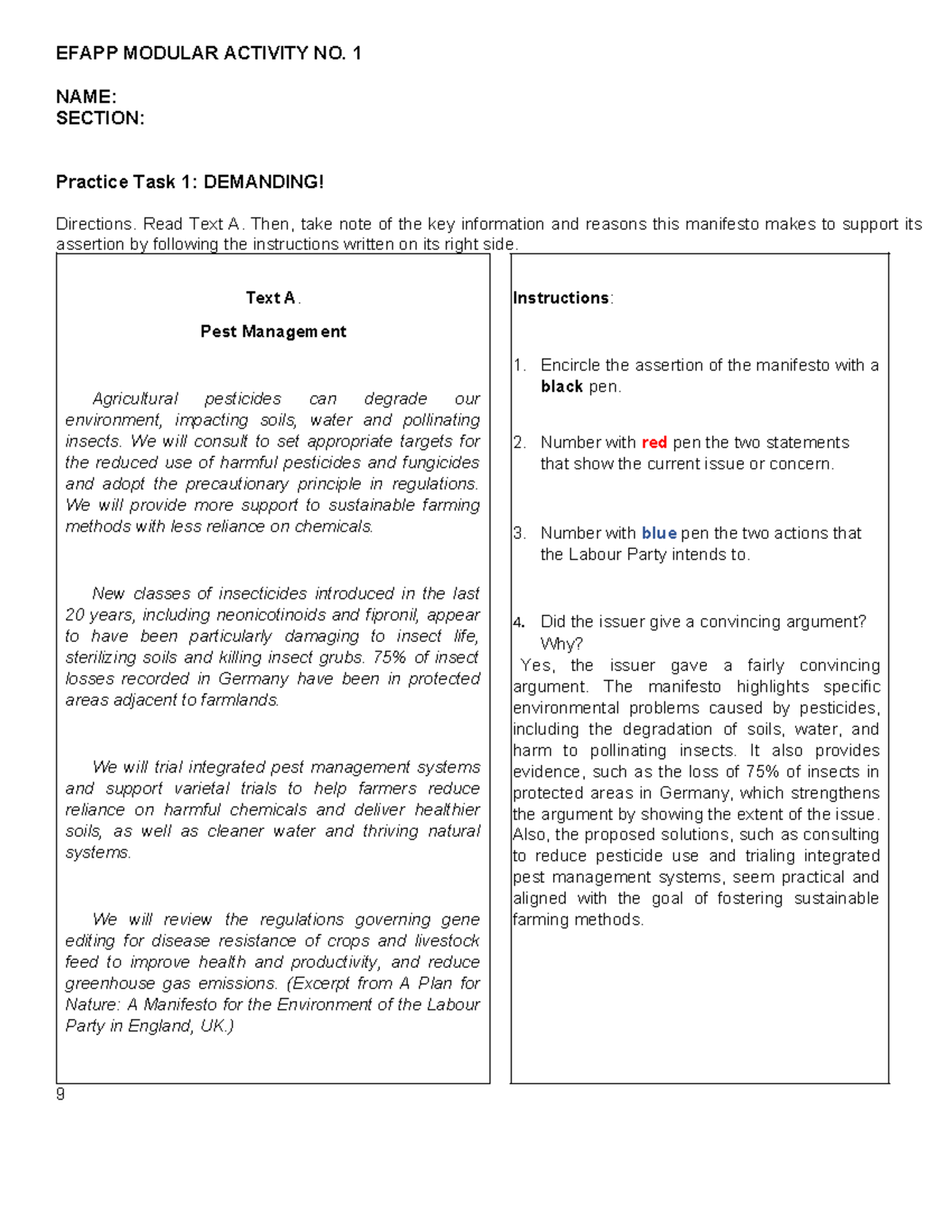 Efapp Modular Activity NO - EFAPP MODULAR ACTIVITY NO. 1 NAME: SECTION ...