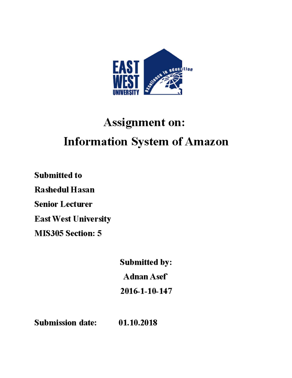 MIS305 Case Study: Information Systems of Amazon Analysis - Studocu