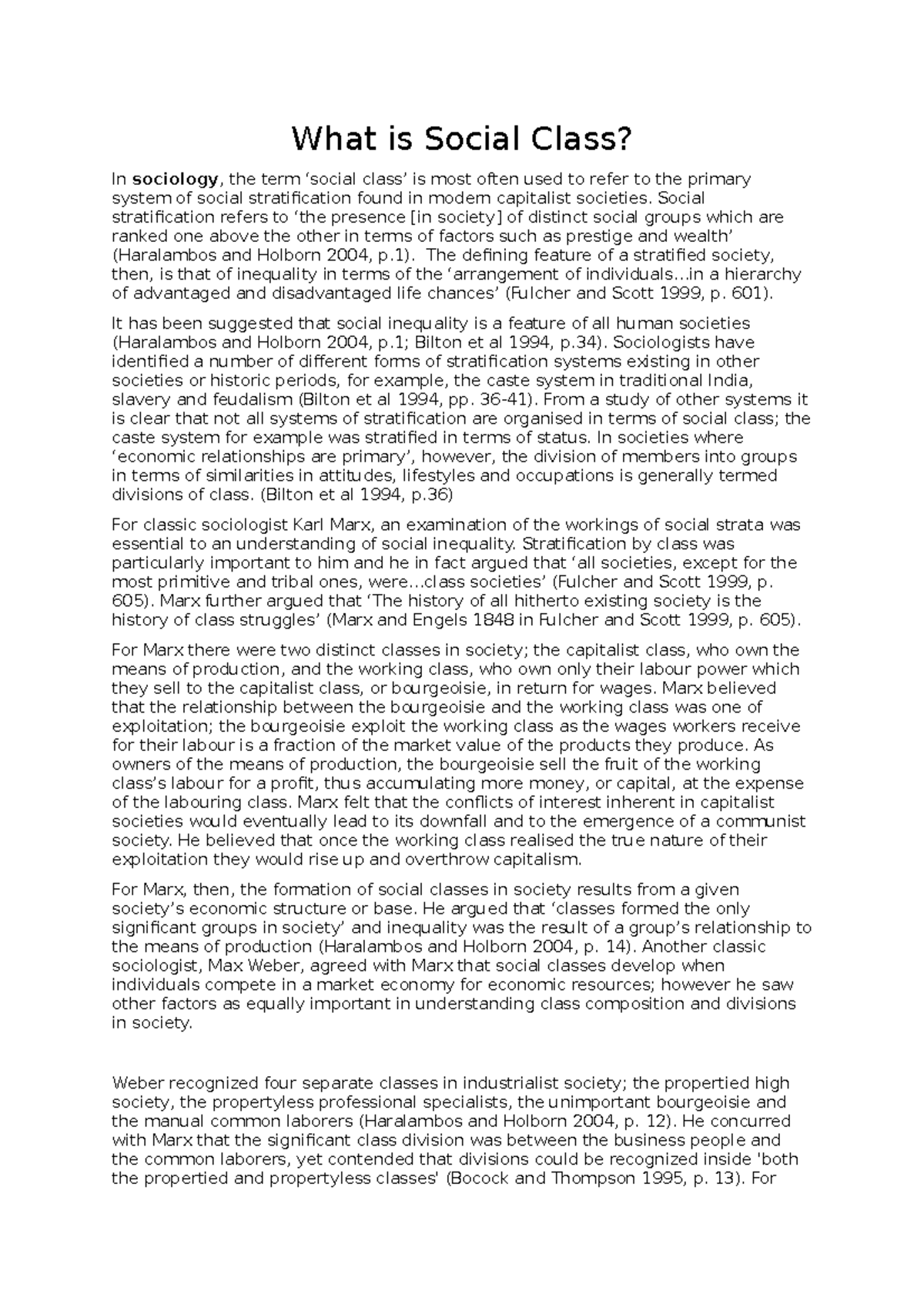 Understanding Social Class: Key Concepts and Theories in Sociology ...