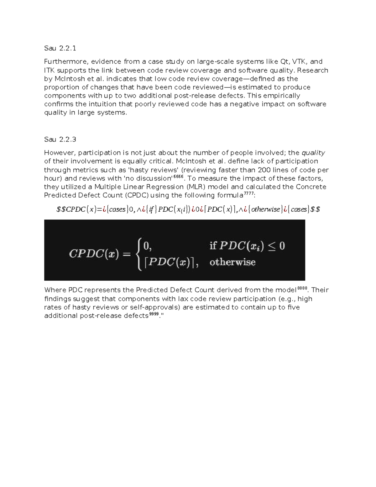Case Study: Impact of Code Review on Software Quality (Sau 2.2.1) - Studocu