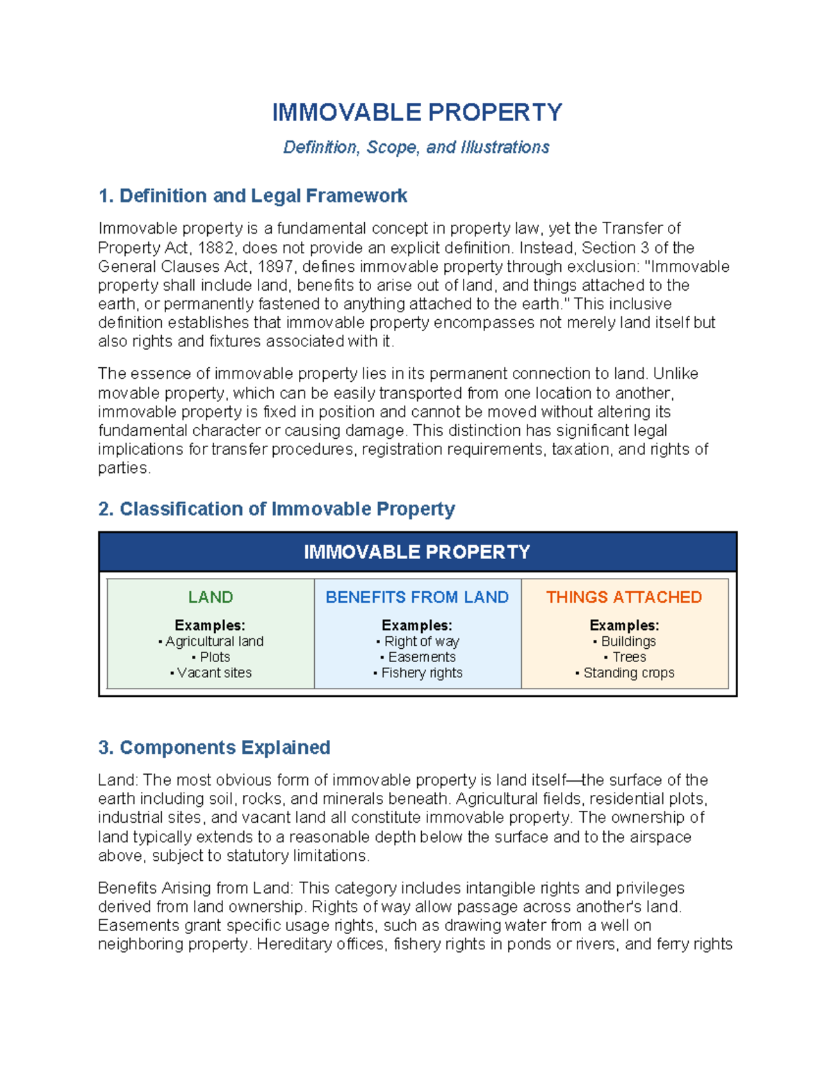 Immovable Property Explained: Definition, Scope & Examples - Studocu