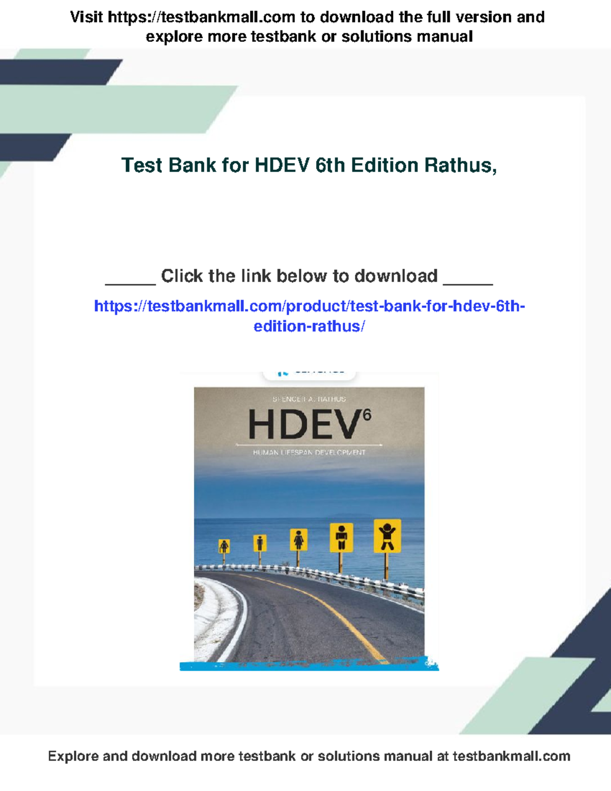 Test Bank for HDEV 6th Edition by Rathus - Chapter 01 Insights - Studocu