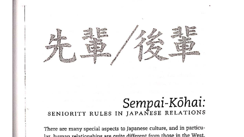 Senpai-Kohai - Tài liệu mở rộng môn Cstmqt - SENIORITY RULES IN ...