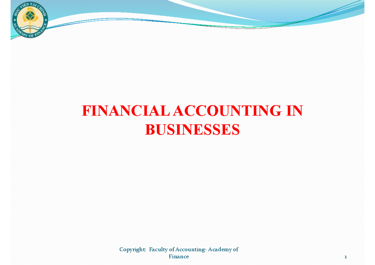 Chapter 1: Financial Accounting Overview (FIN 101) - Studocu