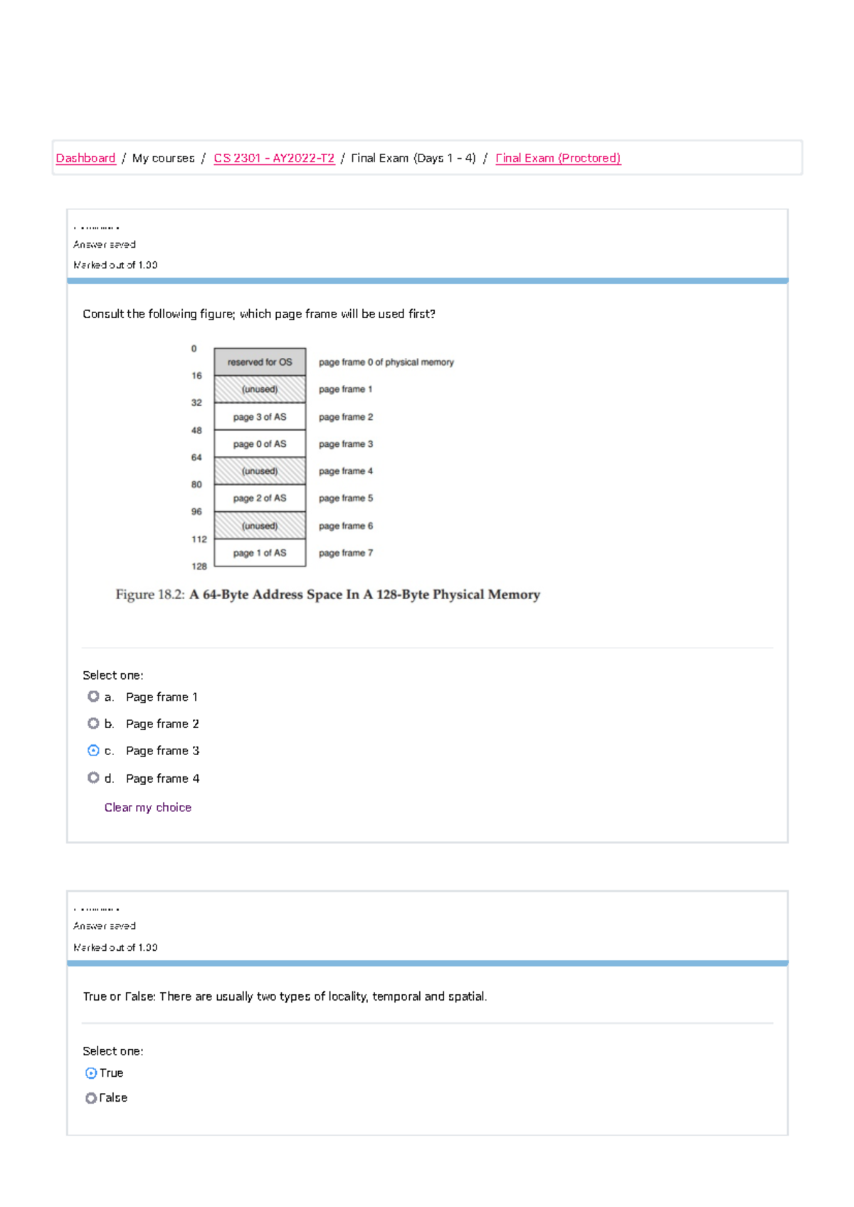 CS 2301 Operating Systems 1 Final Exam (Proctored) - Page 2 Overview ...