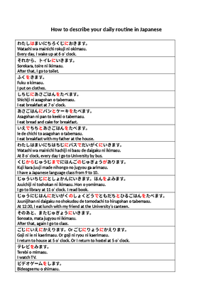 Daily Routine Vocabulary and Phrases in Japanese - Talk about your ...