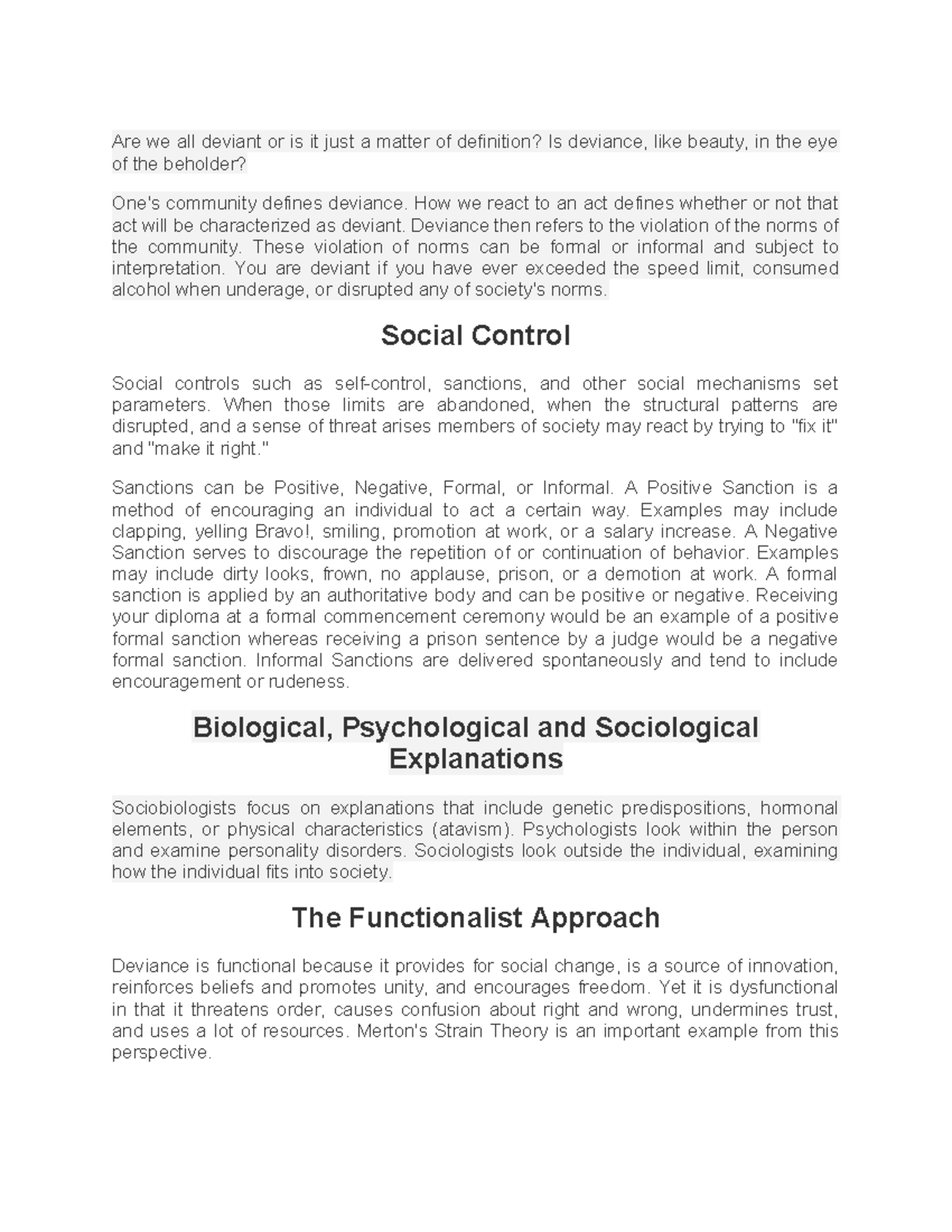 Course Notes for PSY 101: Introduction to Psychology Final Exam Review ...