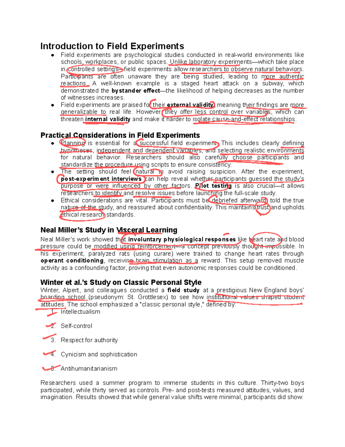 Unit 3 - Summary of Field Experiments in Psychology - Studocu