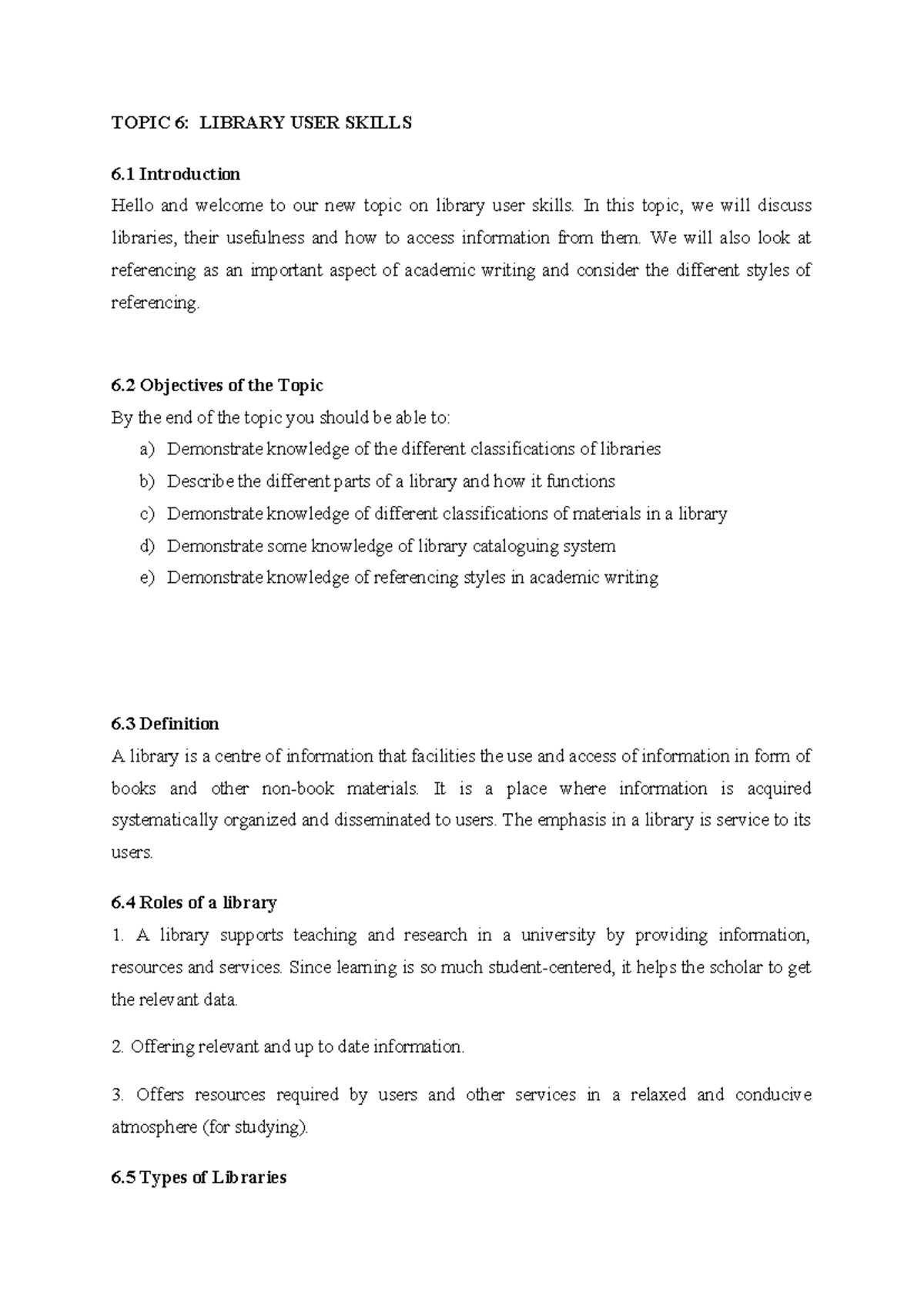 Library User Skills: Understanding Access, Classification, and ...