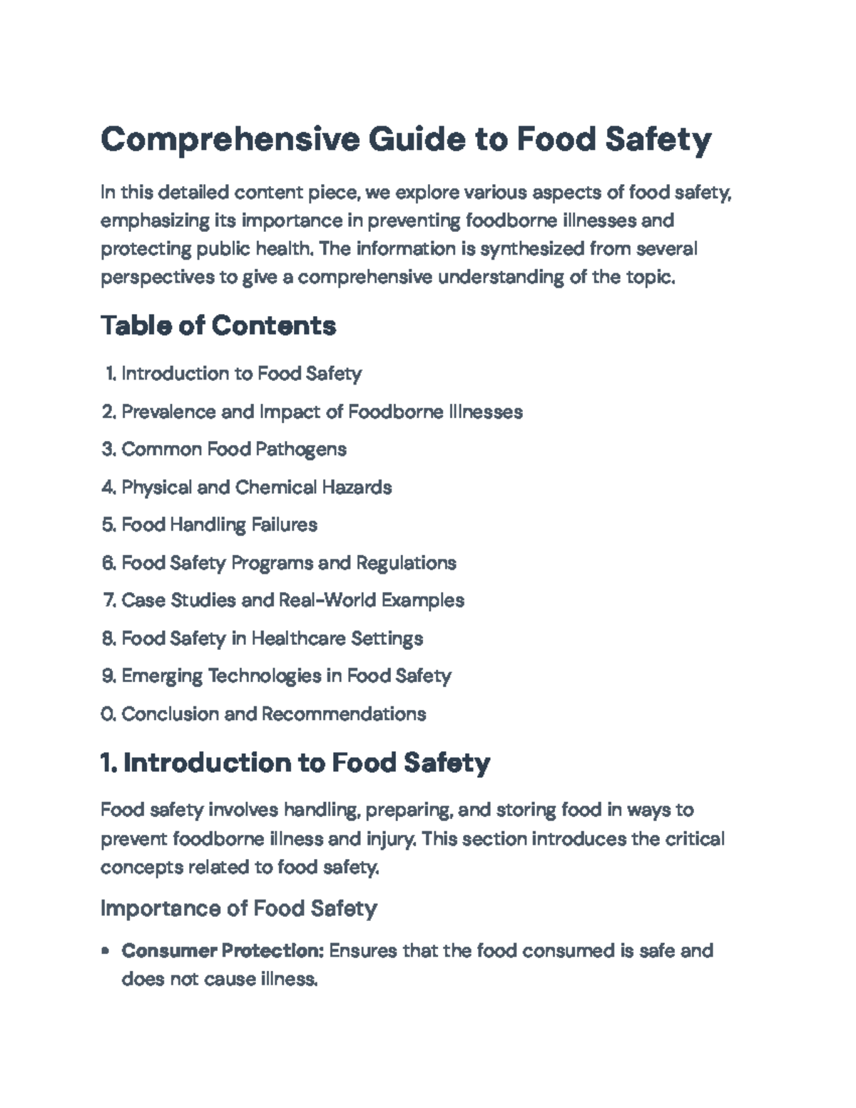 Comprehensive Food Safety Guide for Public Health and Regulations ...